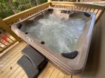Brand new hot tub on the back porch 